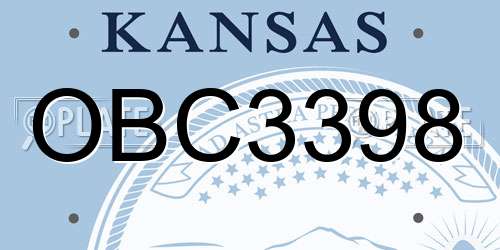 OBC3398 Kansas License Plate