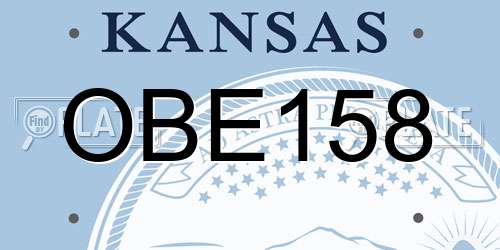 OBE158 Kansas License Plate