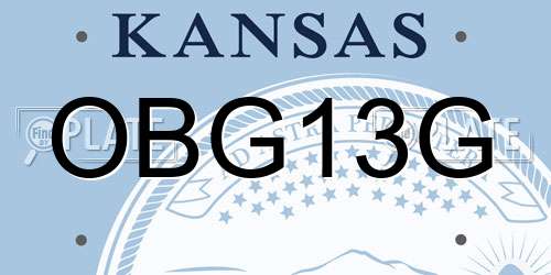 OBG13G Kansas License Plate