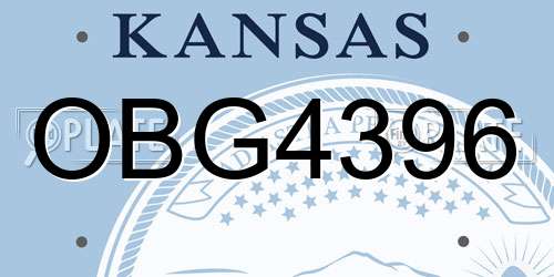 OBG4396 Kansas License Plate