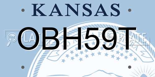 OBH59T Kansas License Plate