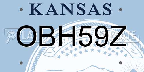 OBH59Z Kansas License Plate