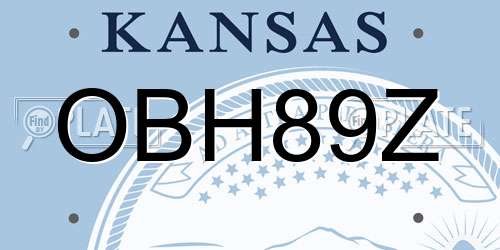 OBH89Z Kansas License Plate