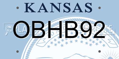 OBHB92 Kansas License Plate