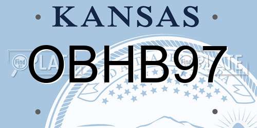 OBHB97 Kansas License Plate