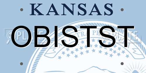 OBISTST Kansas License Plate