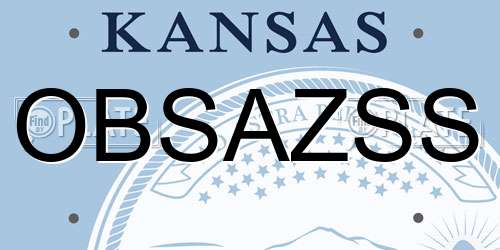 OBSAZSS Kansas License Plate