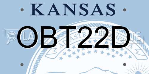 OBT22D Kansas License Plate