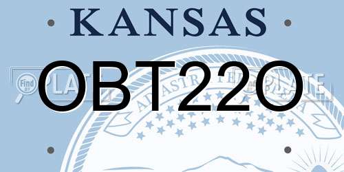 OBT22O Kansas License Plate