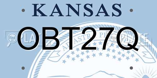 OBT27Q Kansas License Plate