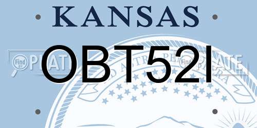 OBT52I Kansas License Plate