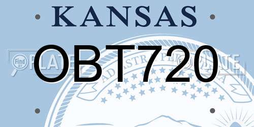 OBT720 Kansas License Plate