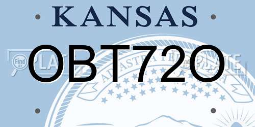 OBT72O Kansas License Plate