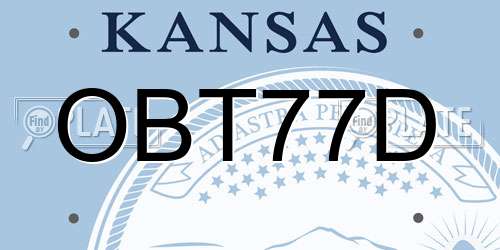 OBT77D Kansas License Plate