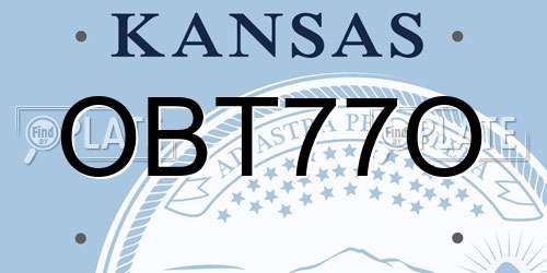 OBT77O Kansas License Plate