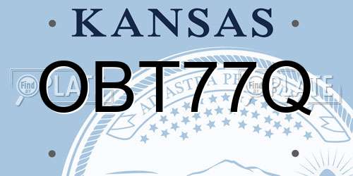 OBT77Q Kansas License Plate