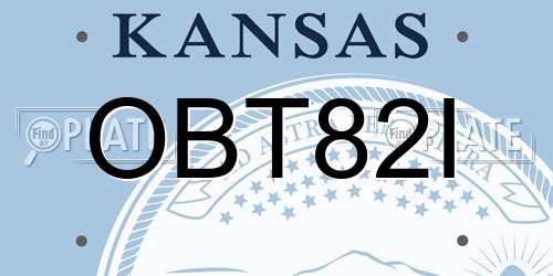 OBT82I Kansas License Plate