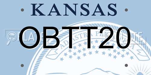 OBTT20 Kansas License Plate