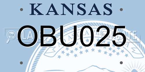 OBU025 Kansas License Plate