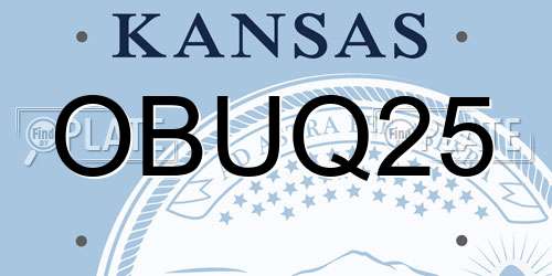 OBUQ25 Kansas License Plate
