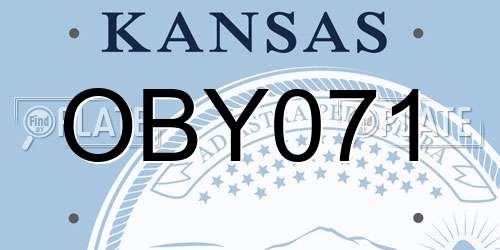 OBY071 Kansas License Plate