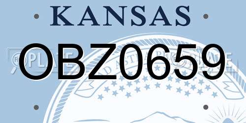 OBZ0659 Kansas License Plate