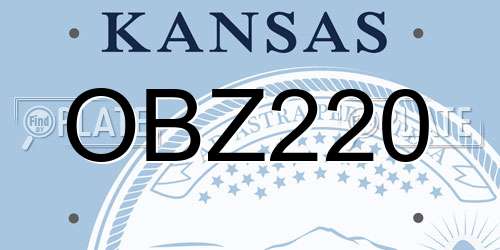 OBZ220 Kansas License Plate
