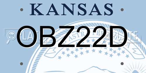 OBZ22D Kansas License Plate