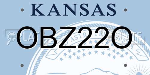 OBZ22O Kansas License Plate