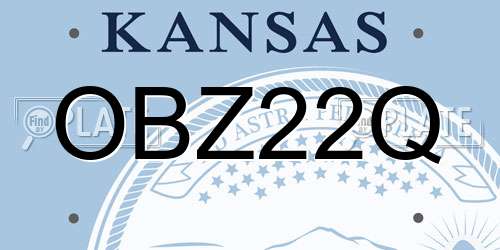 OBZ22Q Kansas License Plate