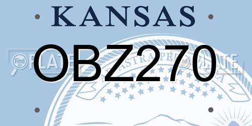 OBZ270 Kansas License Plate