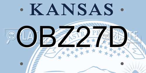 OBZ27D Kansas License Plate