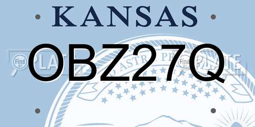 OBZ27Q Kansas License Plate