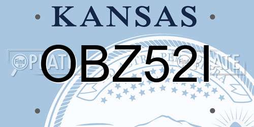 OBZ52I Kansas License Plate