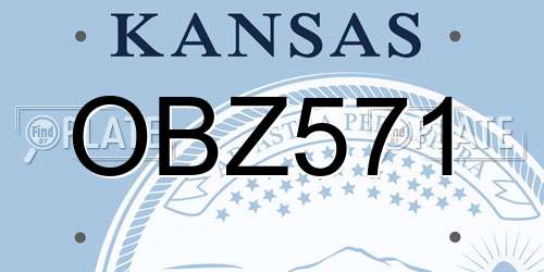 OBZ571 Kansas License Plate