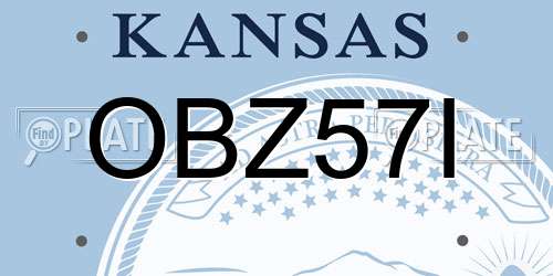 OBZ57I Kansas License Plate