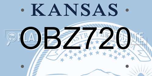 OBZ720 Kansas License Plate