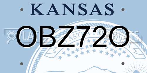 OBZ72O Kansas License Plate