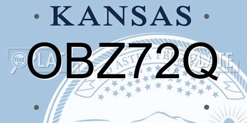 OBZ72Q Kansas License Plate