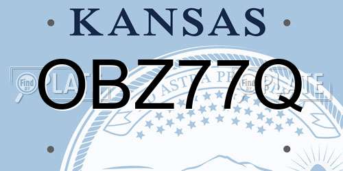 OBZ77Q Kansas License Plate