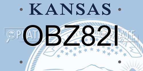 OBZ82I Kansas License Plate