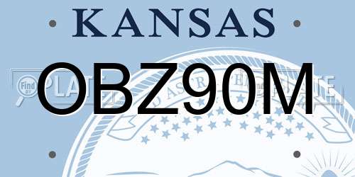 OBZ90M Kansas License Plate