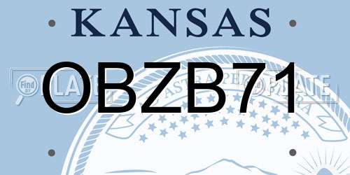 OBZB71 Kansas License Plate
