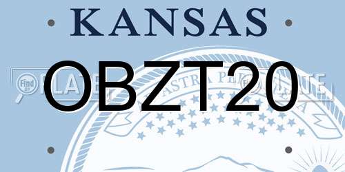 OBZT20 Kansas License Plate