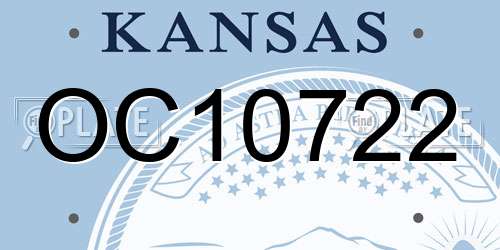 OC10722 Kansas License Plate