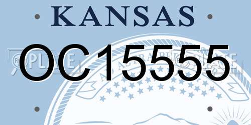 OC15555 Kansas License Plate