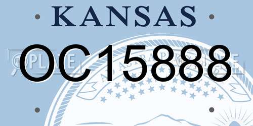 OC15888 Kansas License Plate