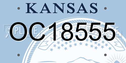 OC18555 Kansas License Plate