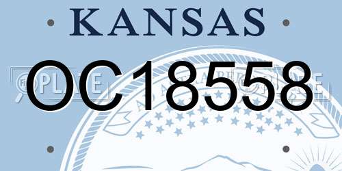 OC18558 Kansas License Plate