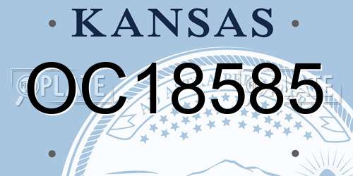 OC18585 Kansas License Plate